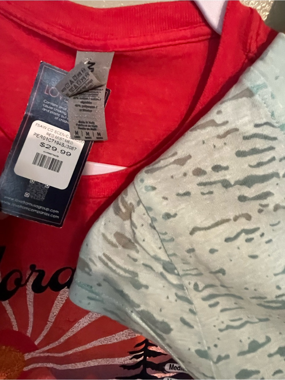 Red Colorado Graphic Tee & Light Blue Nassau Bahamas V‑Neck Tee Lot Of Two M New - Picture 4 of 11